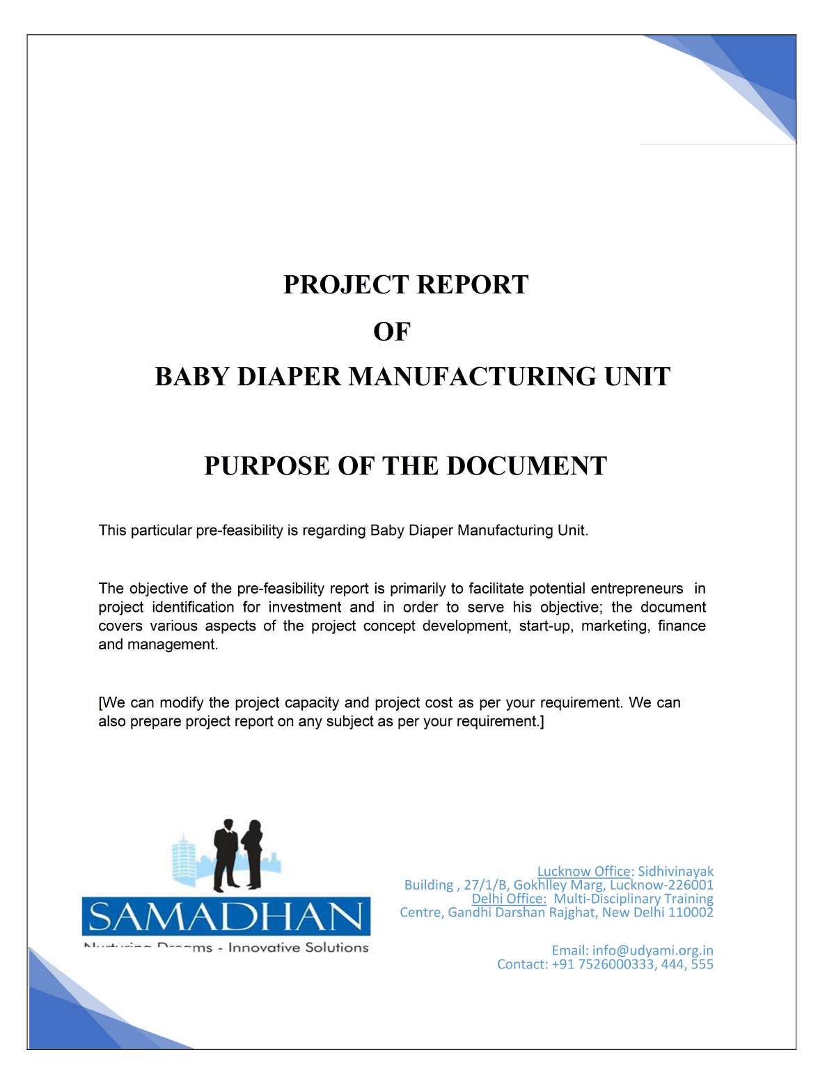 Baby Diaper Manufacturing Unit