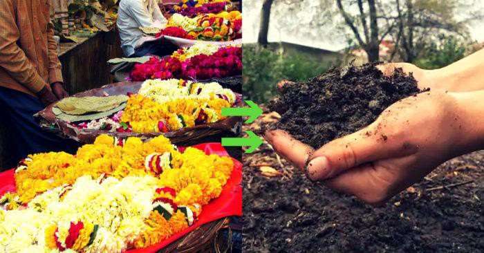 Flowers Recycled to Compost Manufacturing Unit